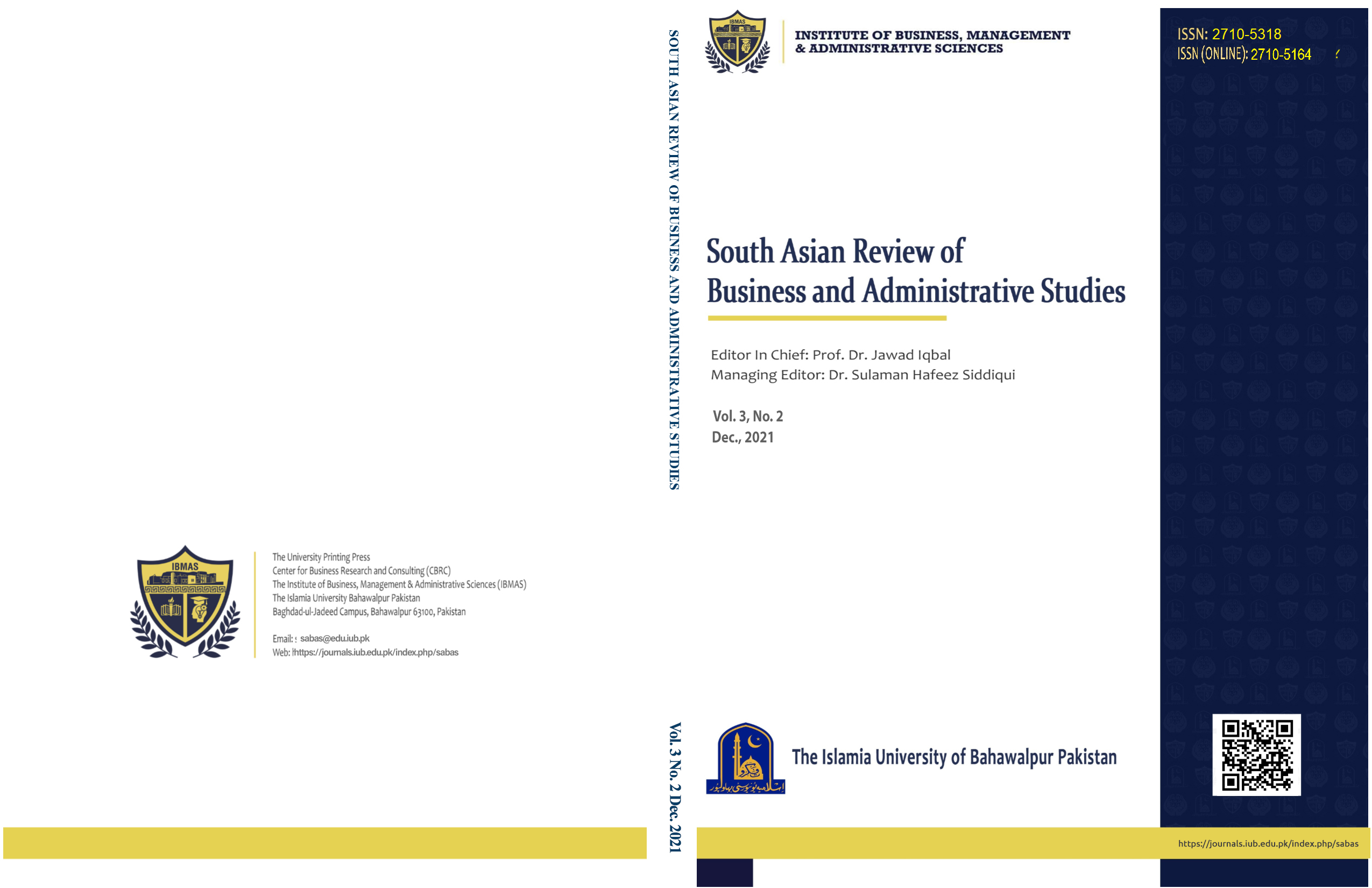 					View Vol. 4 No. 1 (2022): South Asian Review of Business and Administrative Studies (SABAS)
				